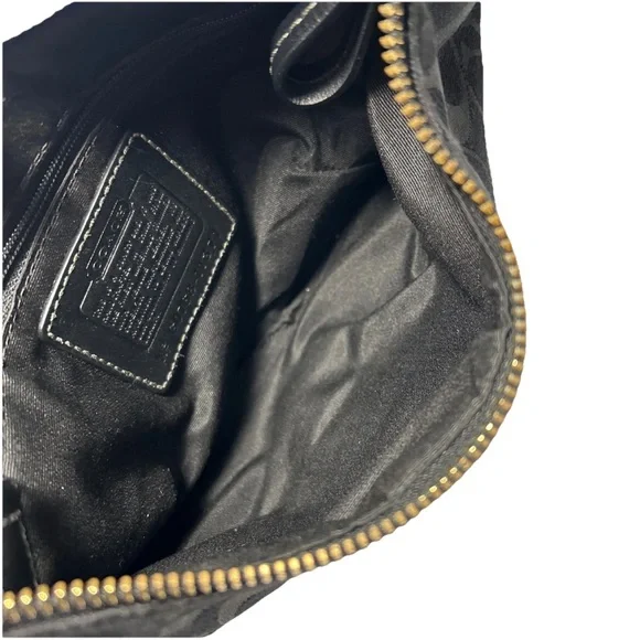 Y2K Coach Hampton Signature Jacquard Shoulder Hobo Bag Black Small Purse # 11371 - Picture 15 of 16
